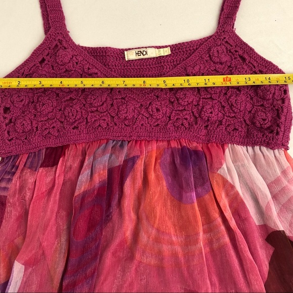Hendi pink multicolor crochet shimmer babydoll - Picture 5 of 8